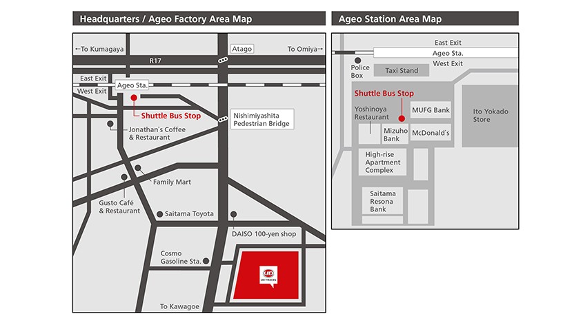 Headquarters/ Ageo Factory Area Map