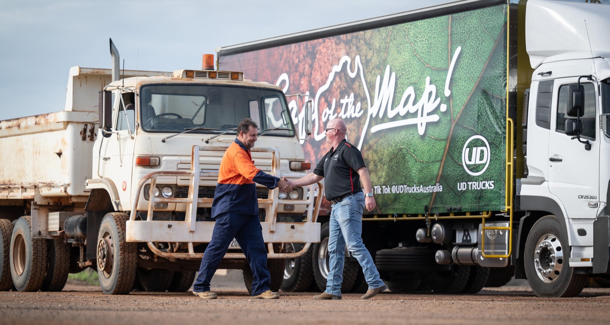 Matt Wood Visits UD Trucks Customers during the lap of the map
